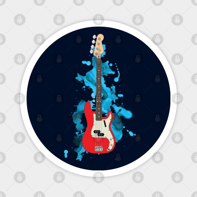 P-style Bass Guitar Fiesta Red Color Magnet by nightsworthy